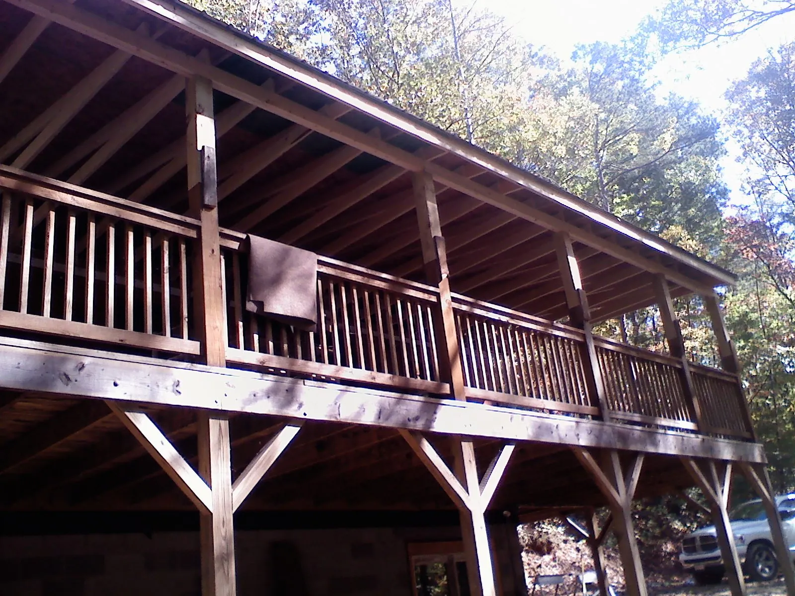 Timber framing under a new elevated porch and deck — Roof Leak Repair in Tangent by Roofing Brothers